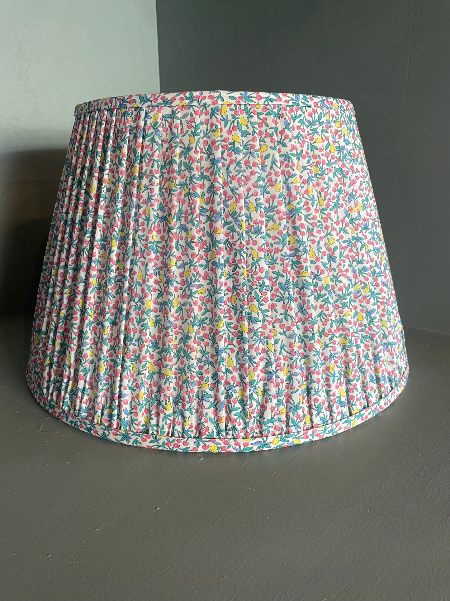 Blue Floral Gathered Lampshade