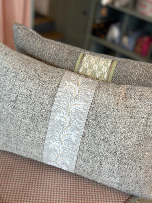 Light Grey Braid Herdwick Tweed Cushion