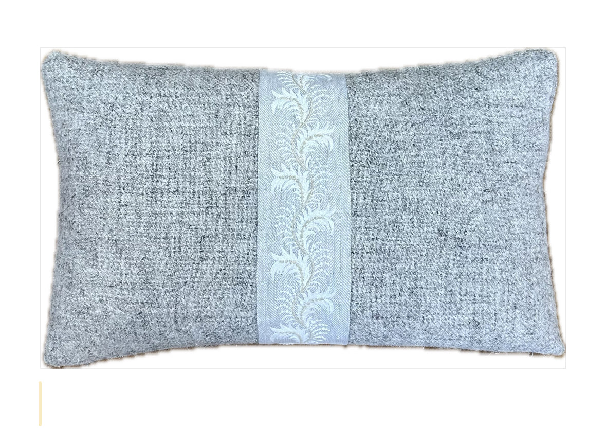 Light Grey Braid Herdwick Tweed Cushion