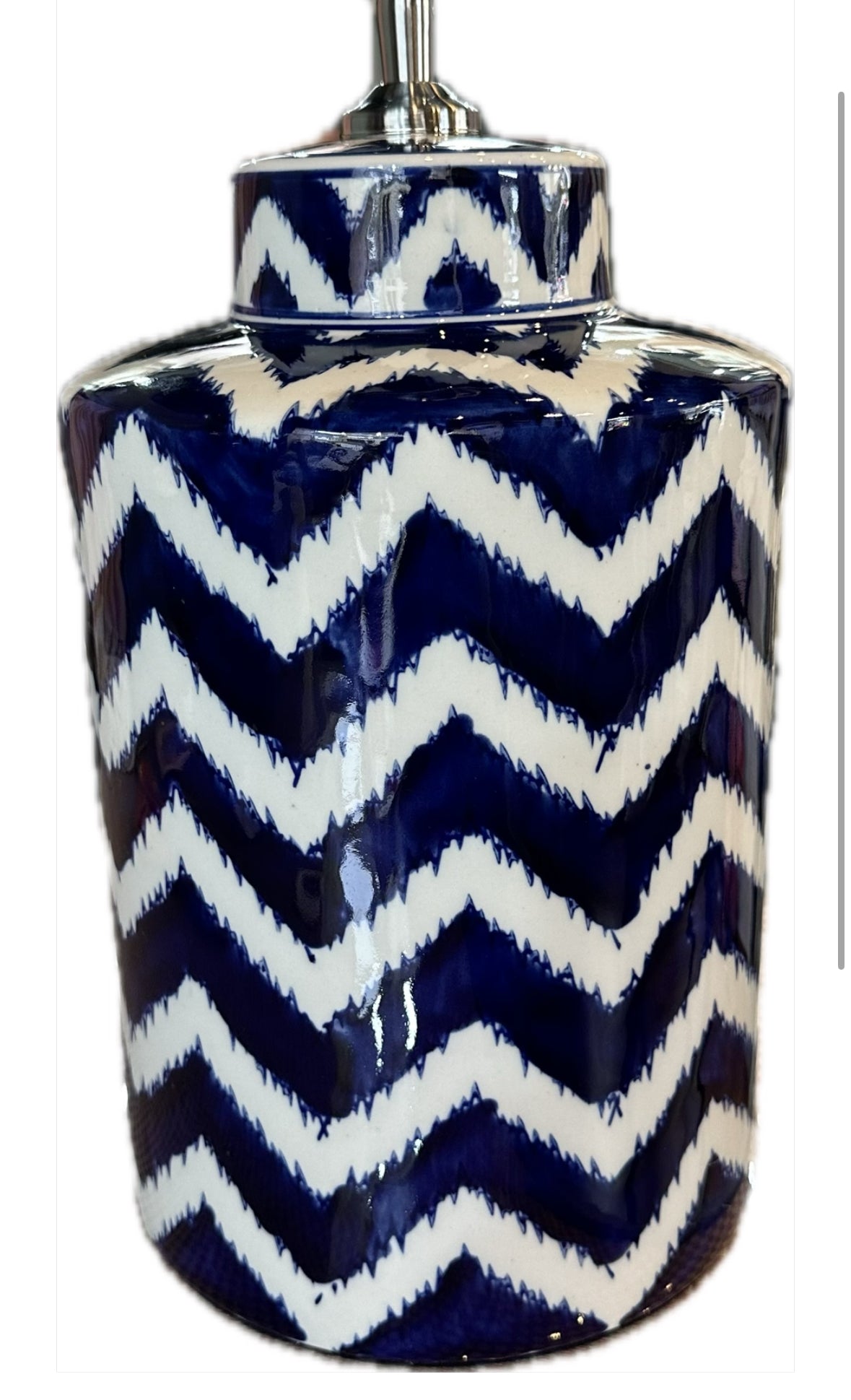 Blue Zig Zag Lamp Base