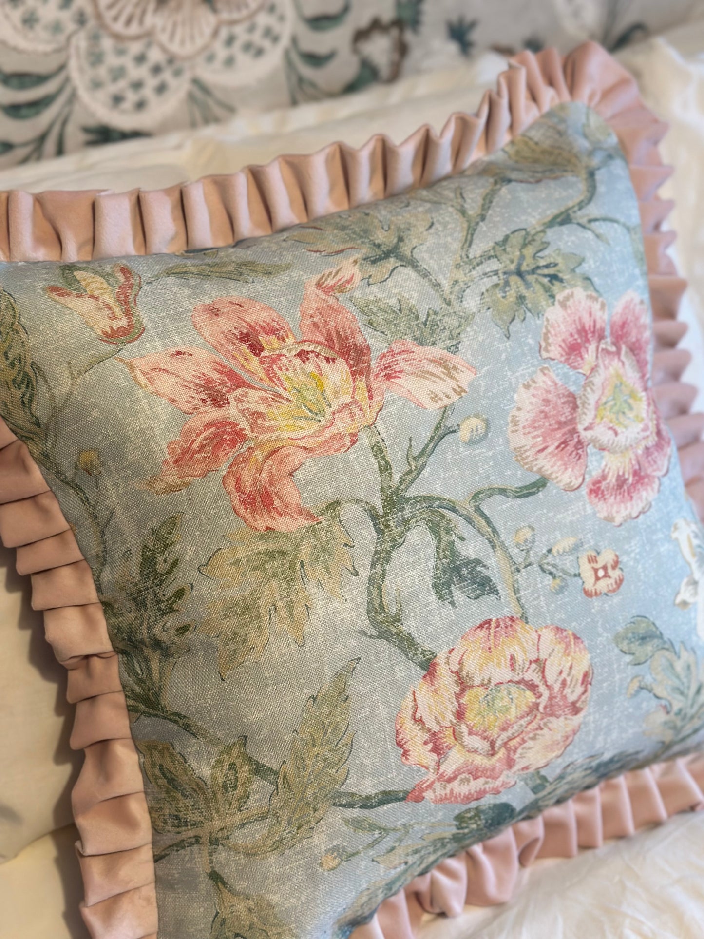 Colefax and Fowler Garden Tapestry Ruffle Cushion