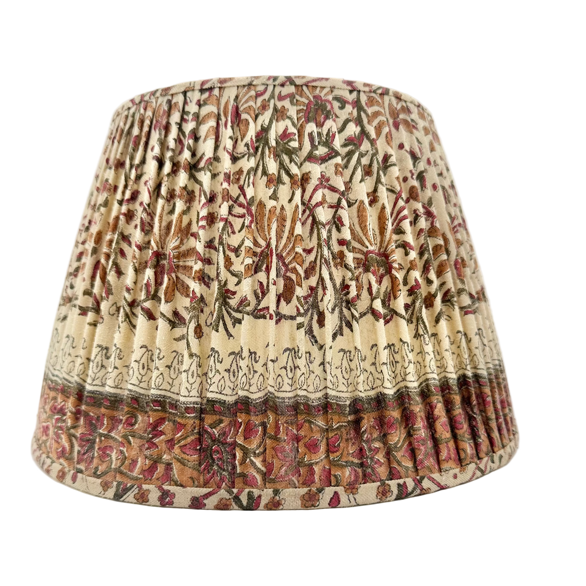 Decorative lampshade with floral pattern on a white background