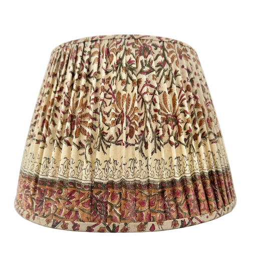 Decorative lampshade with floral pattern on a white background