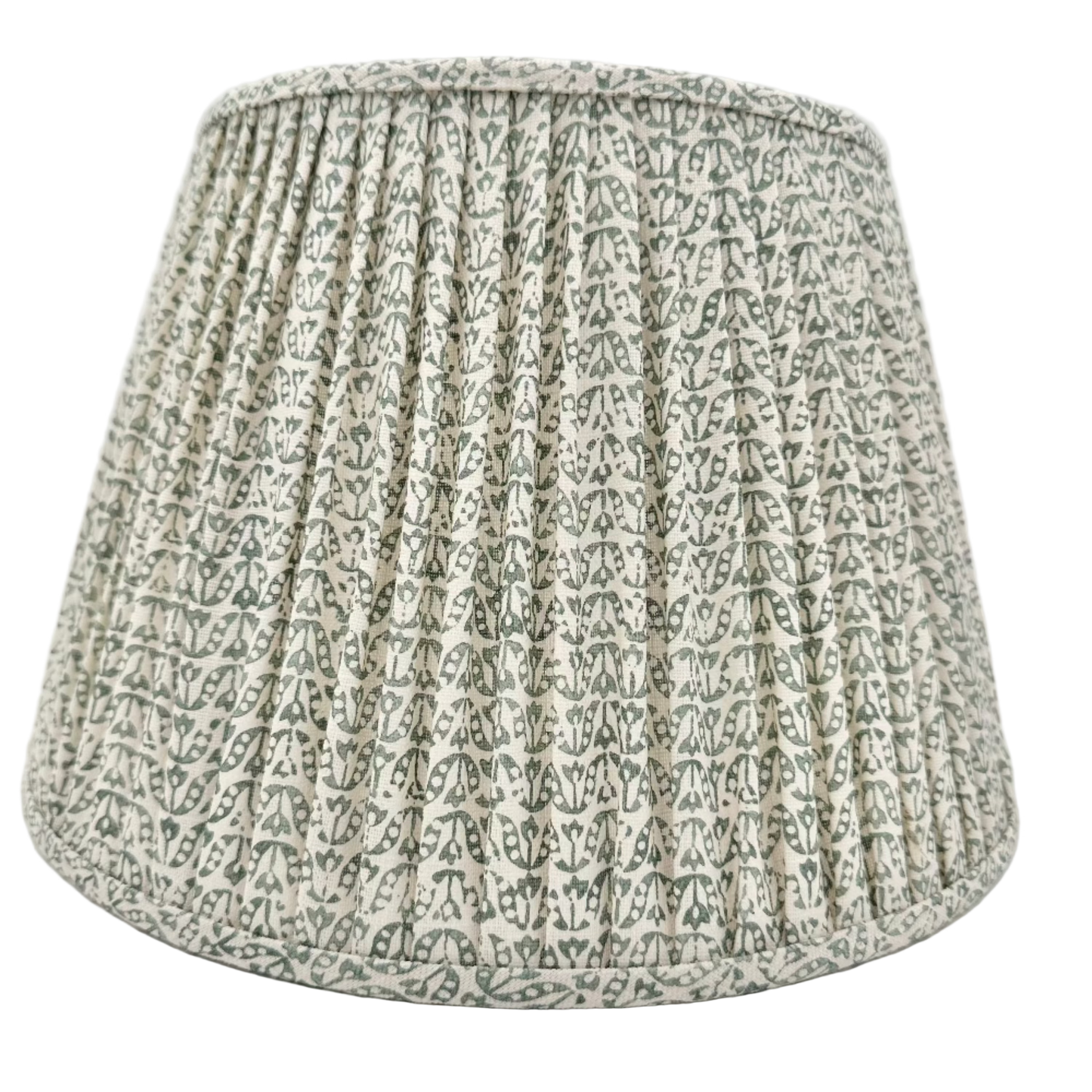 Textured lampshade with a geometric pattern on a white background