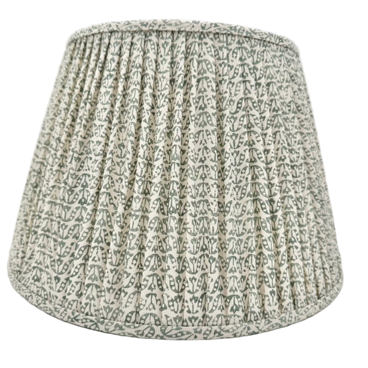 Textured lampshade with a geometric pattern on a white background