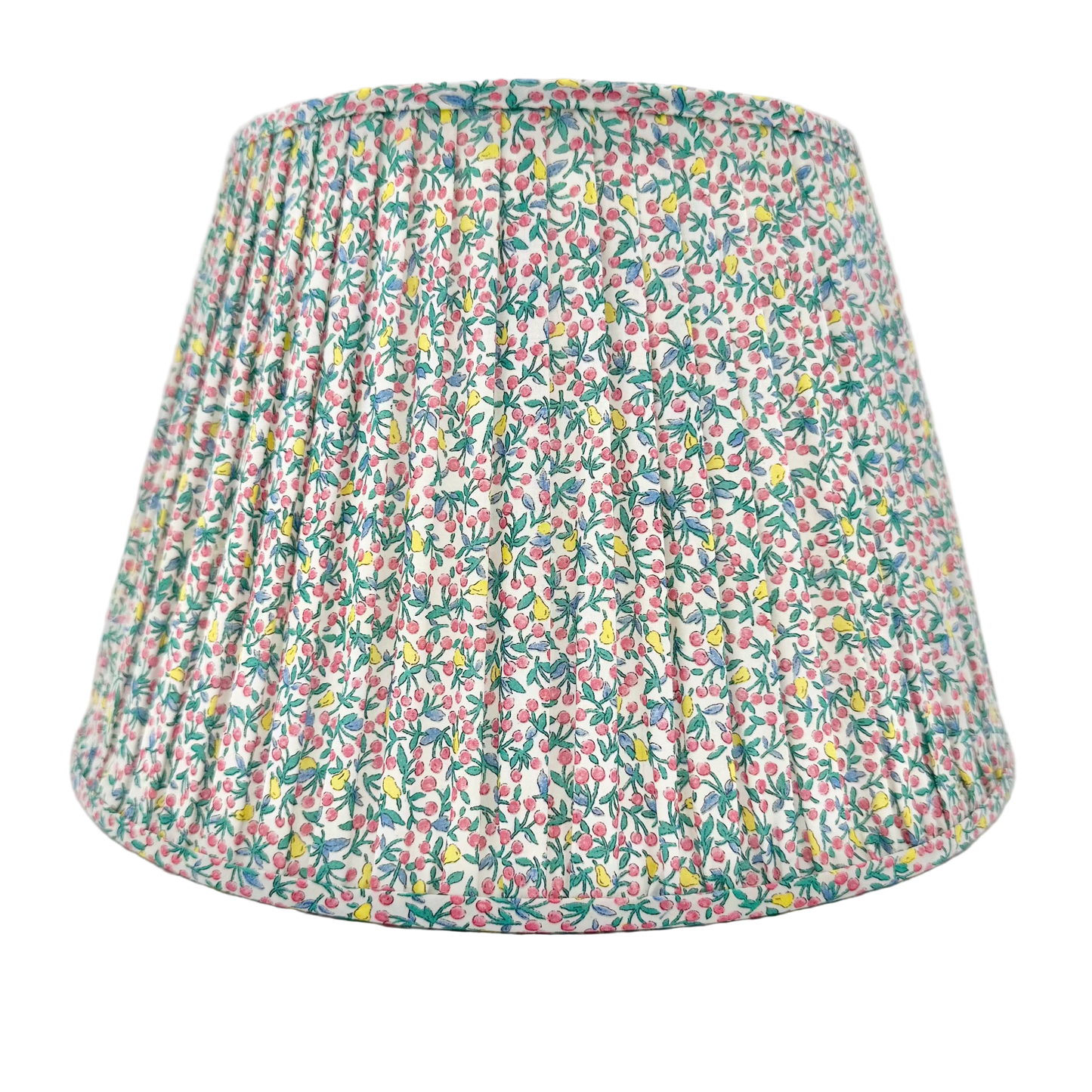 Floral patterned lampshade on a white background