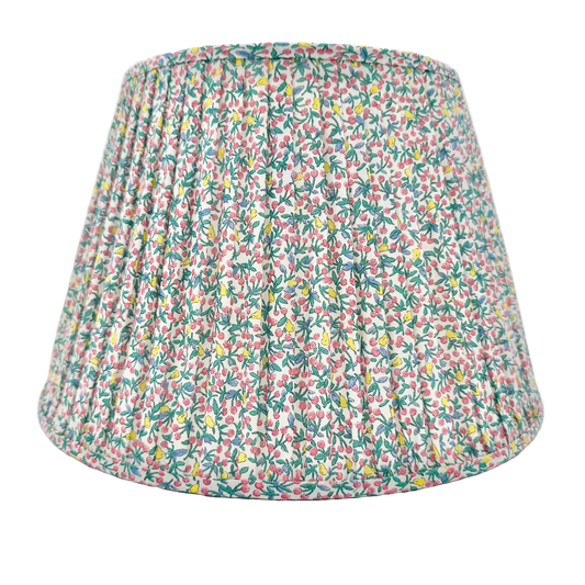 Floral patterned lampshade on a white background