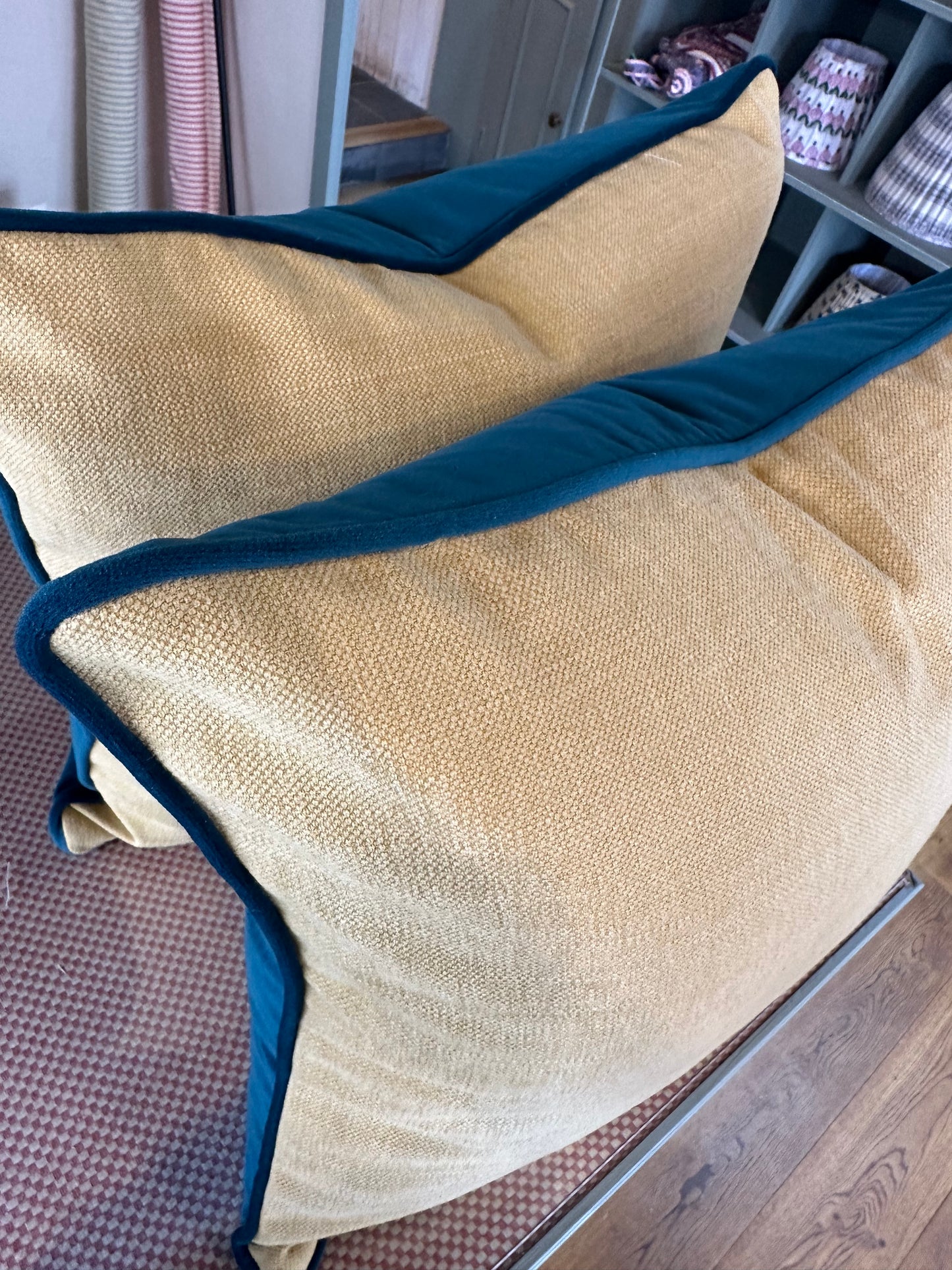 Ochre and Indigo Cushion