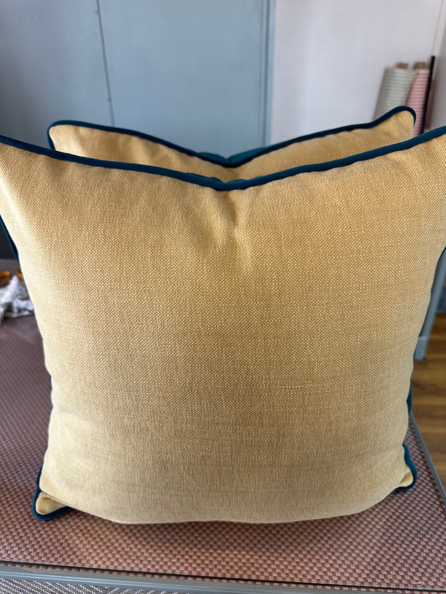 Ochre and Indigo Cushion